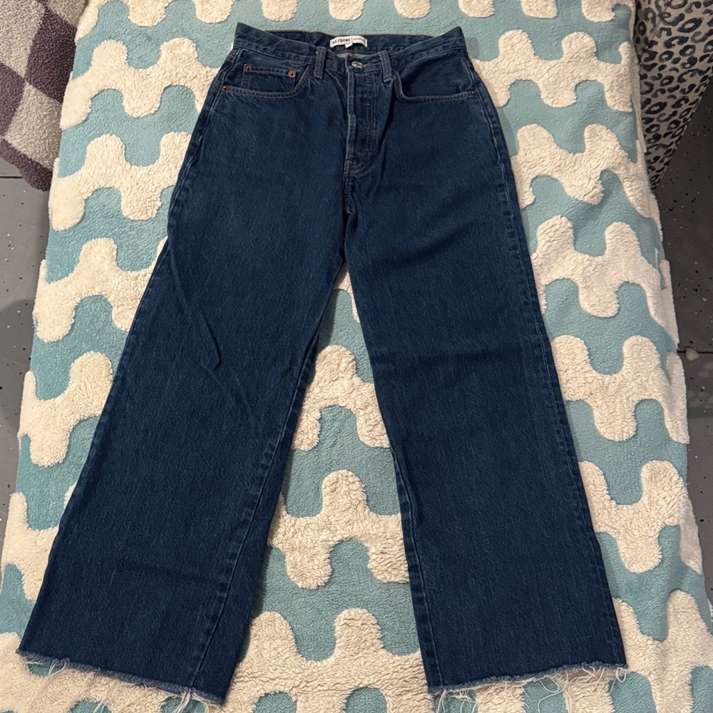 Re/Done Wide Leg Cropped Jeans - Like New!